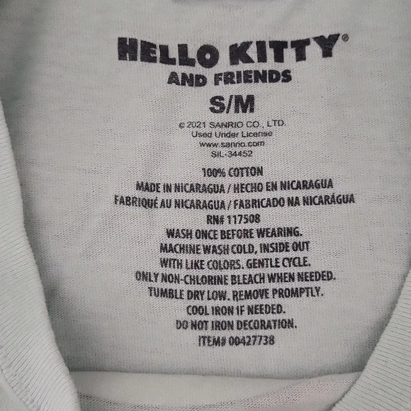 🛍Sanrio Hello Kitty & Friends Womens S/M Light Blue Long Sleeve Tee Casual‎ - Picture 3 of 4
